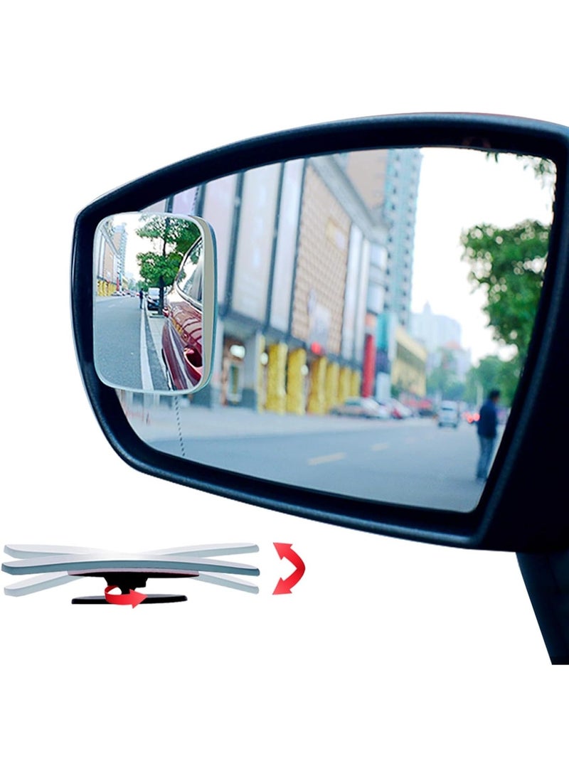Blind Spot Mirror Rectangular, HD Glass Frameless Stick on Adjustabe Convex Wide Angle Rear View Blind Spot Car Mirror for Car Blind Spot, Pack of 4 - Image 1